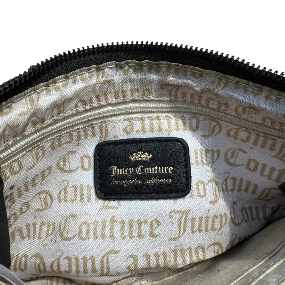 Juicy Couture Wristlet‎ Clutch Navy Black Sequin Evening Party Bag Retro Y2K
